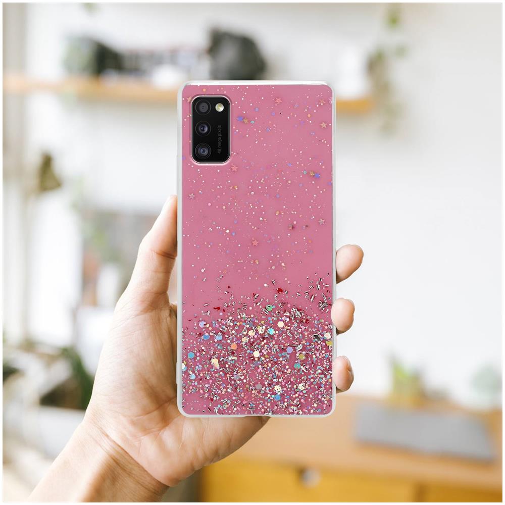 Custodia Compatibile Con Samsung Galaxy A41 In Rosa Con Glitter - Coperchio Protettivo In Silicone Tpu Flessibile Con Glitter Scintillanti - Foto 7
