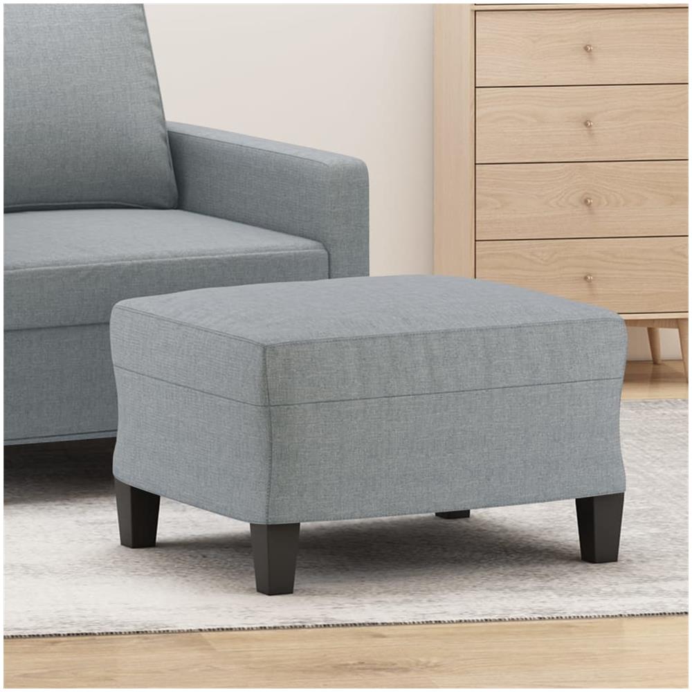 Poggiapiedi Grigio Chiaro 60x50x41 Cm In Tessuto - Foto 1