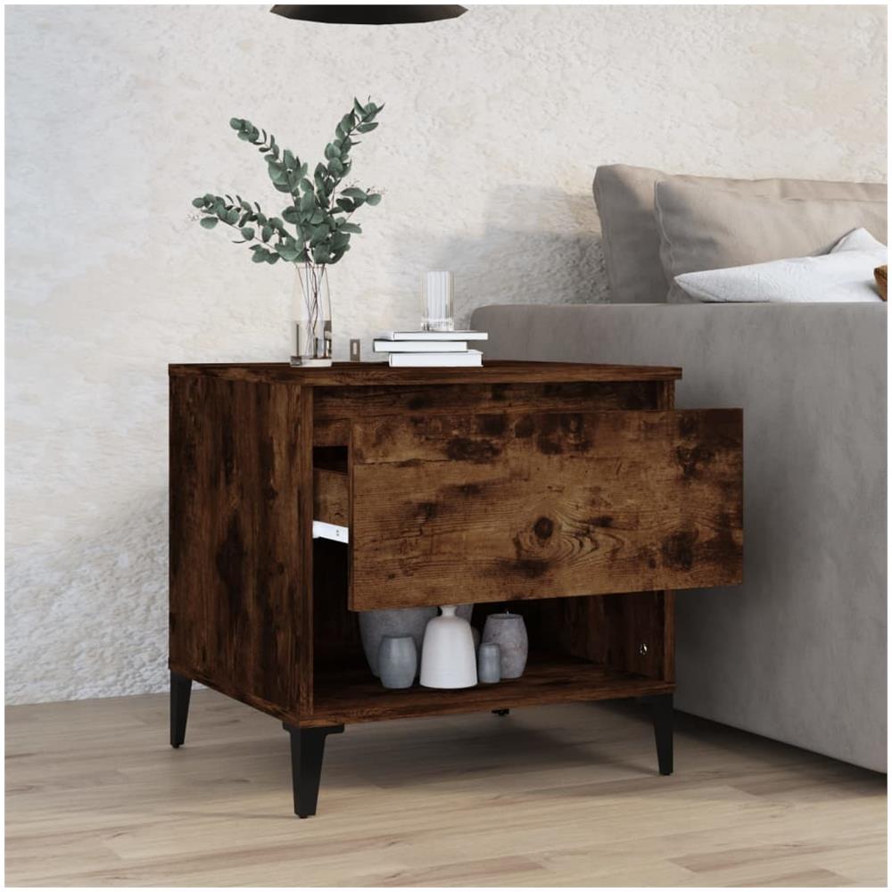Tavolino Da Salotto Rovere Fumo 50x46x50cm In Legno Multistrato - Foto 3