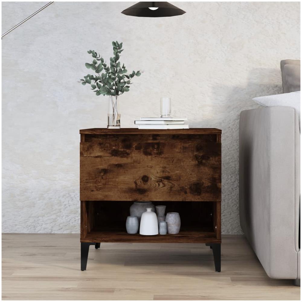 Tavolino Da Salotto Rovere Fumo 50x46x50cm In Legno Multistrato - Foto 1