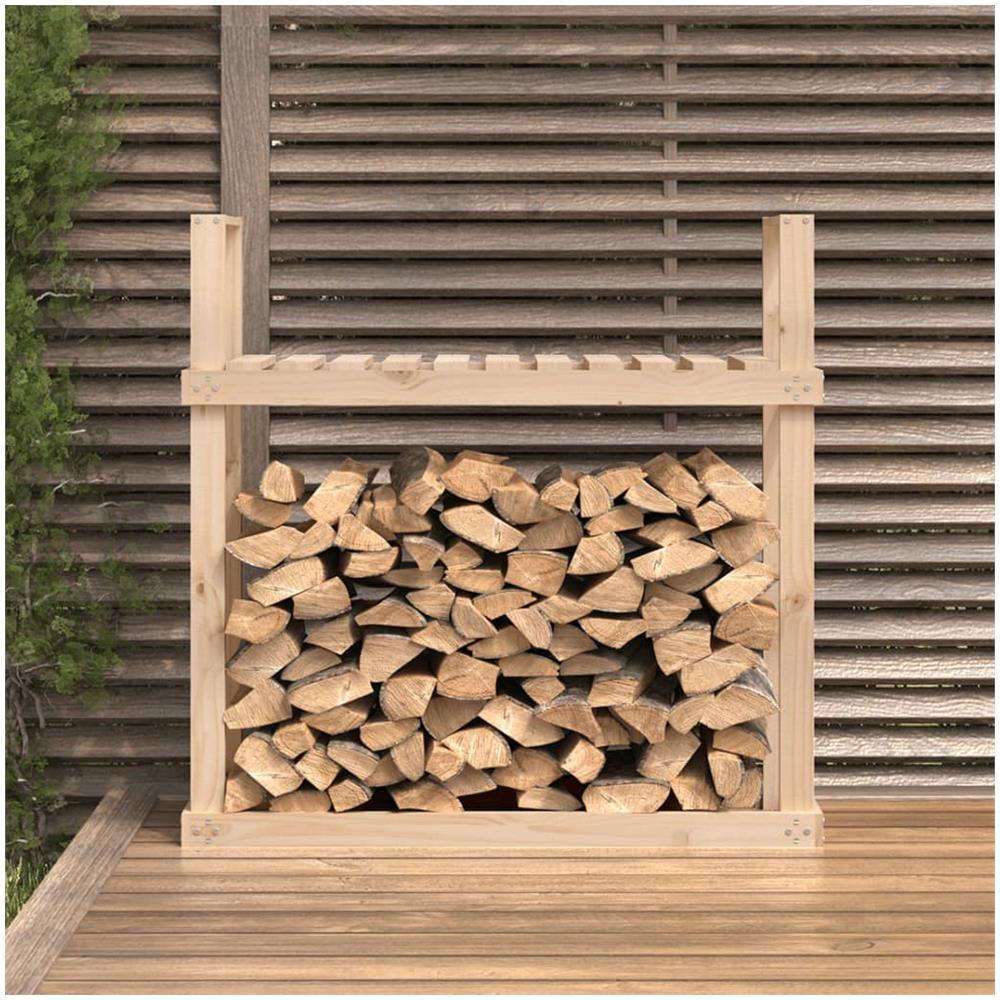 Portalegna 110x35x108,5 Cm In Legno Massello Di Pino - Foto 3