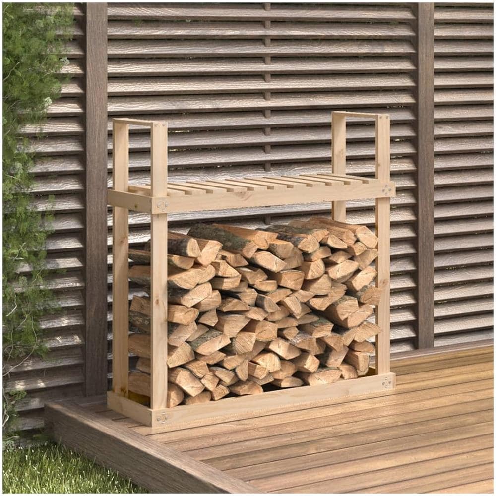 Portalegna 110x35x108,5 Cm In Legno Massello Di Pino - Foto 1