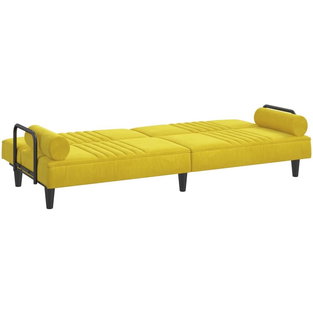 Divano Letto Con Braccioli Giallo In Velluto - Foto 2