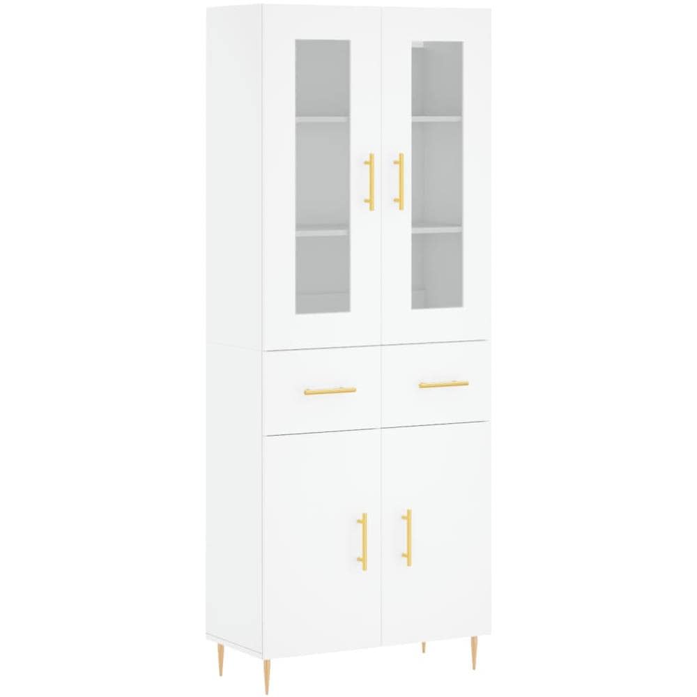 Credenza Bianca 69,5x34x180 Cm In Legno Multistrato - Foto 2