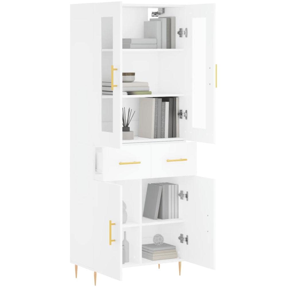 Credenza Bianca 69,5x34x180 Cm In Legno Multistrato - Foto 3