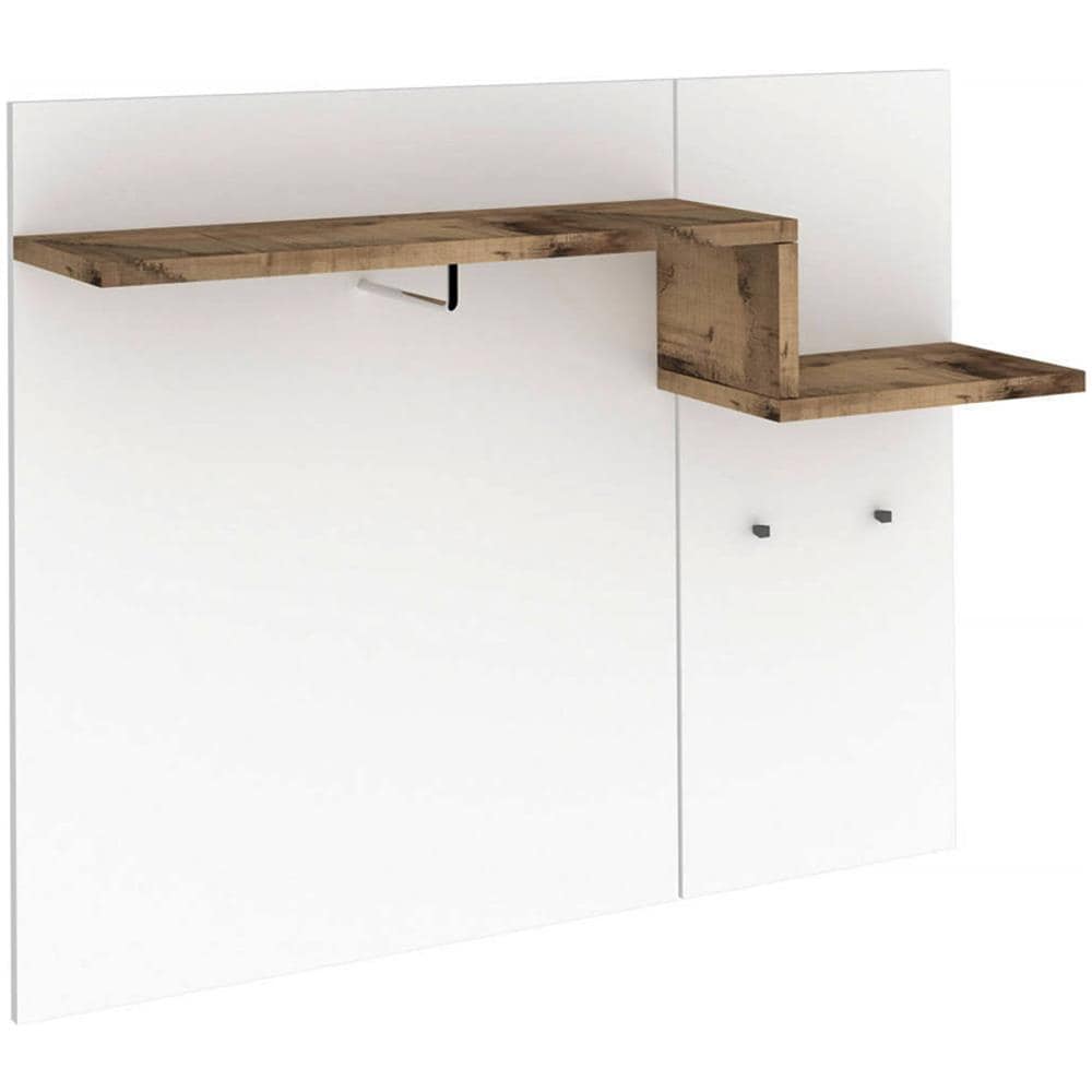 Mobile Da Ingresso Ezio, Entratina Moderna Multifunzione, Armadietto Multiuso Per Atrio, 100% Made In Italy, Cm 120x30h100, Bianco Lucido E Acero - Foto 2