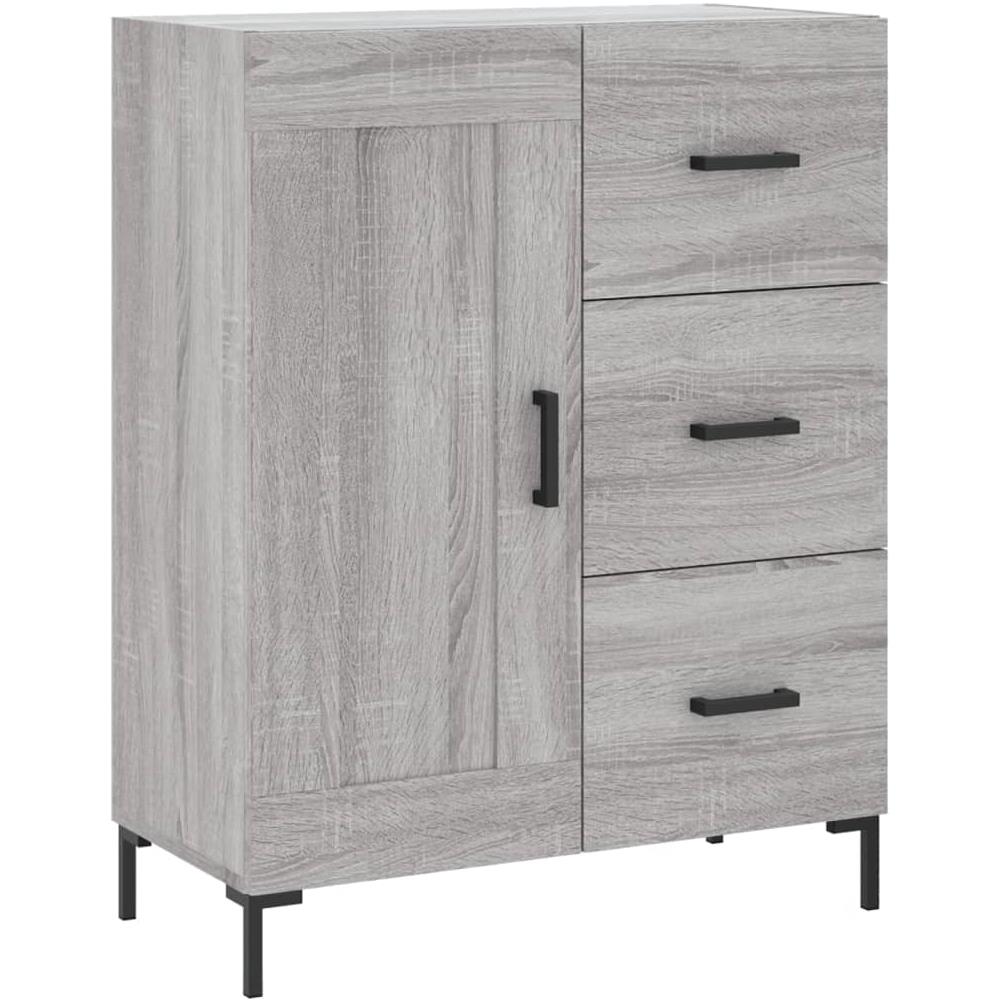 Credenza Grigio Sonoma 69,5x34x90 Cm In Legno Multistrato - Foto 2