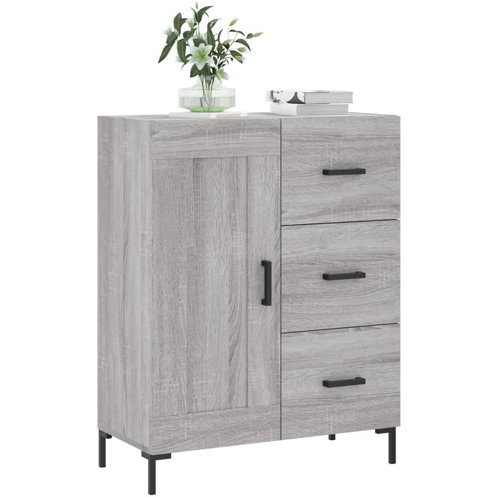 Credenza Grigio Sonoma 69,5x34x90 Cm In Legno Multistrato - Foto 3