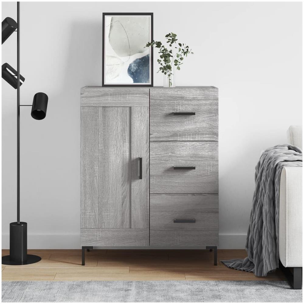 Credenza Grigio Sonoma 69,5x34x90 Cm In Legno Multistrato - Foto 1