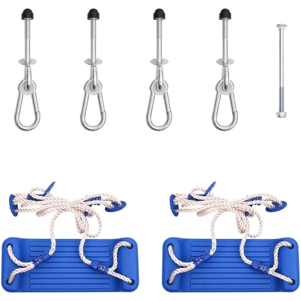 Seggiolini Per Altalena Con Corde 2 Pz Blu 37x15 Cm Polietilene - Foto 2