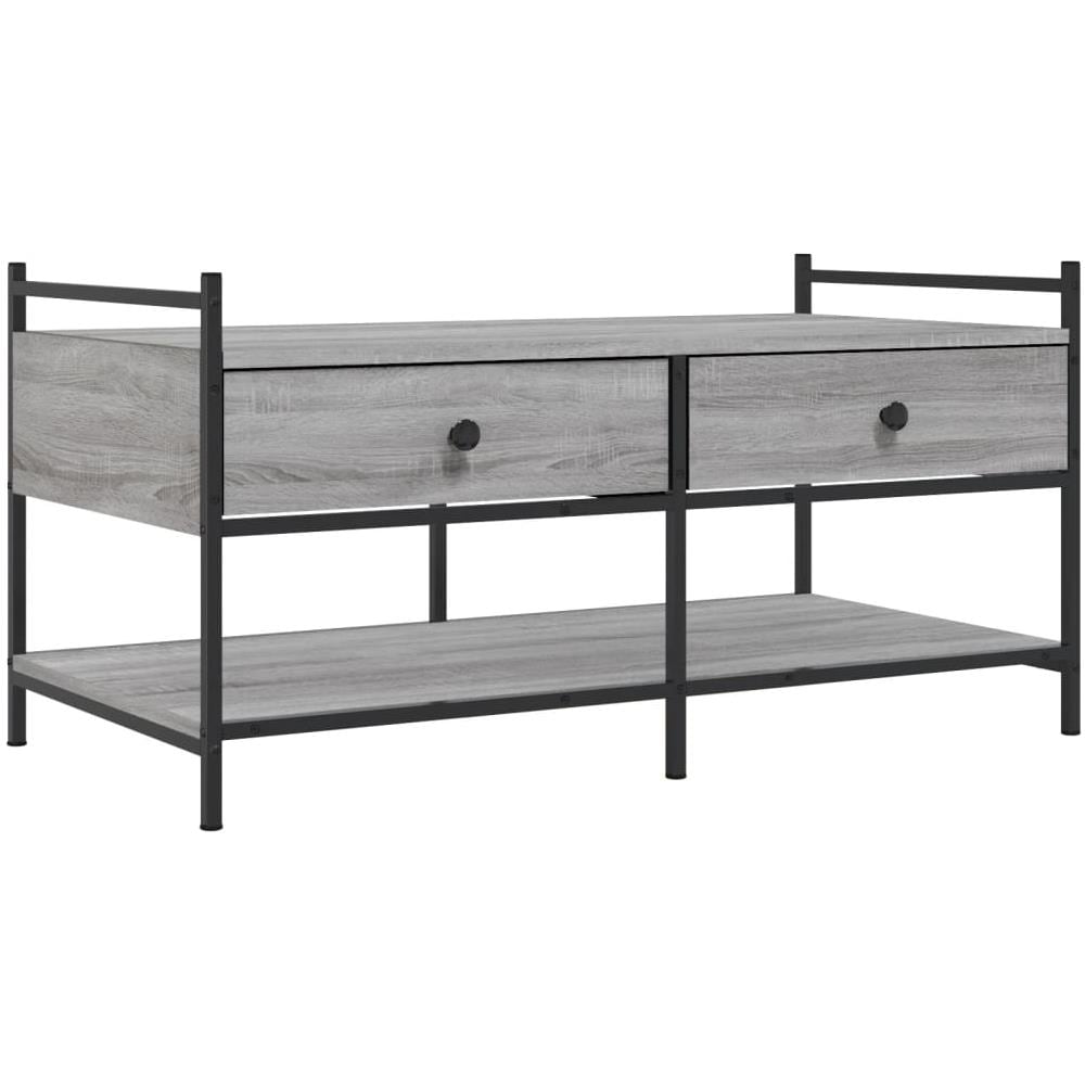 Tavolino Da Salotto Grigio Sonoma 99x50x50 Cm Legno Multistrato - Foto 2