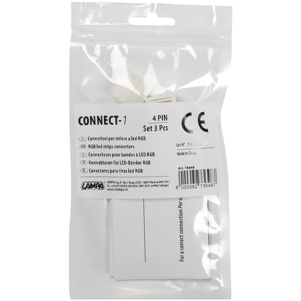 Connect-1, Connettori Per Strisce A Led Rgb, Set 3 Pz - Foto 2