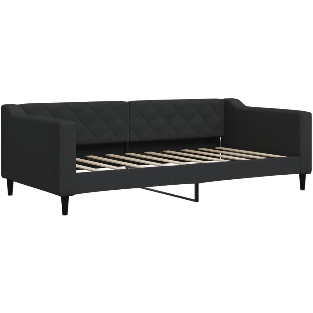 Letto Da Giorno Nero 90x190 Cm In Tessuto - Foto 1