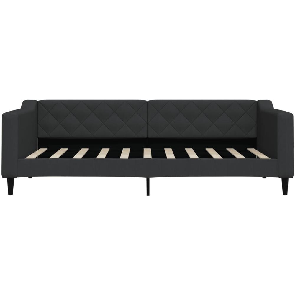 Letto Da Giorno Nero 90x190 Cm In Tessuto - Foto 2
