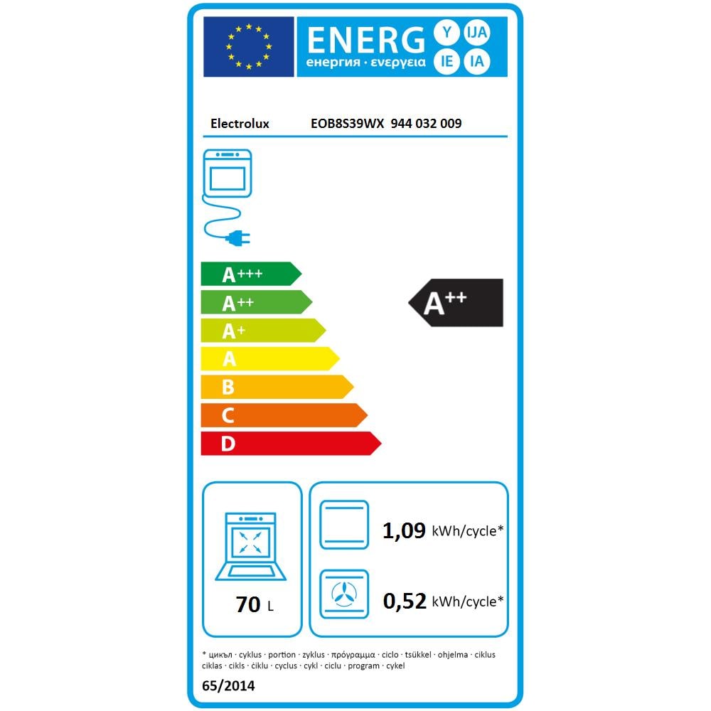 Forno Da Incasso EOB8S39WX Vapore Classe A++ Capacità 70 Litri, Colore Nero - Foto 2