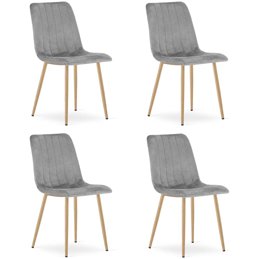 JEWA Sedia in velluto - Elegante grigio chiaro per soggiorno, cucina x4 - Foto 1