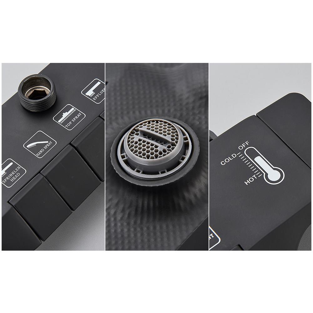 Colonna doccia, Blackswan, tipo M166, modello nero regolabile, con bocca nascosta e doccia a pressione, misura 120 cm - Foto 2