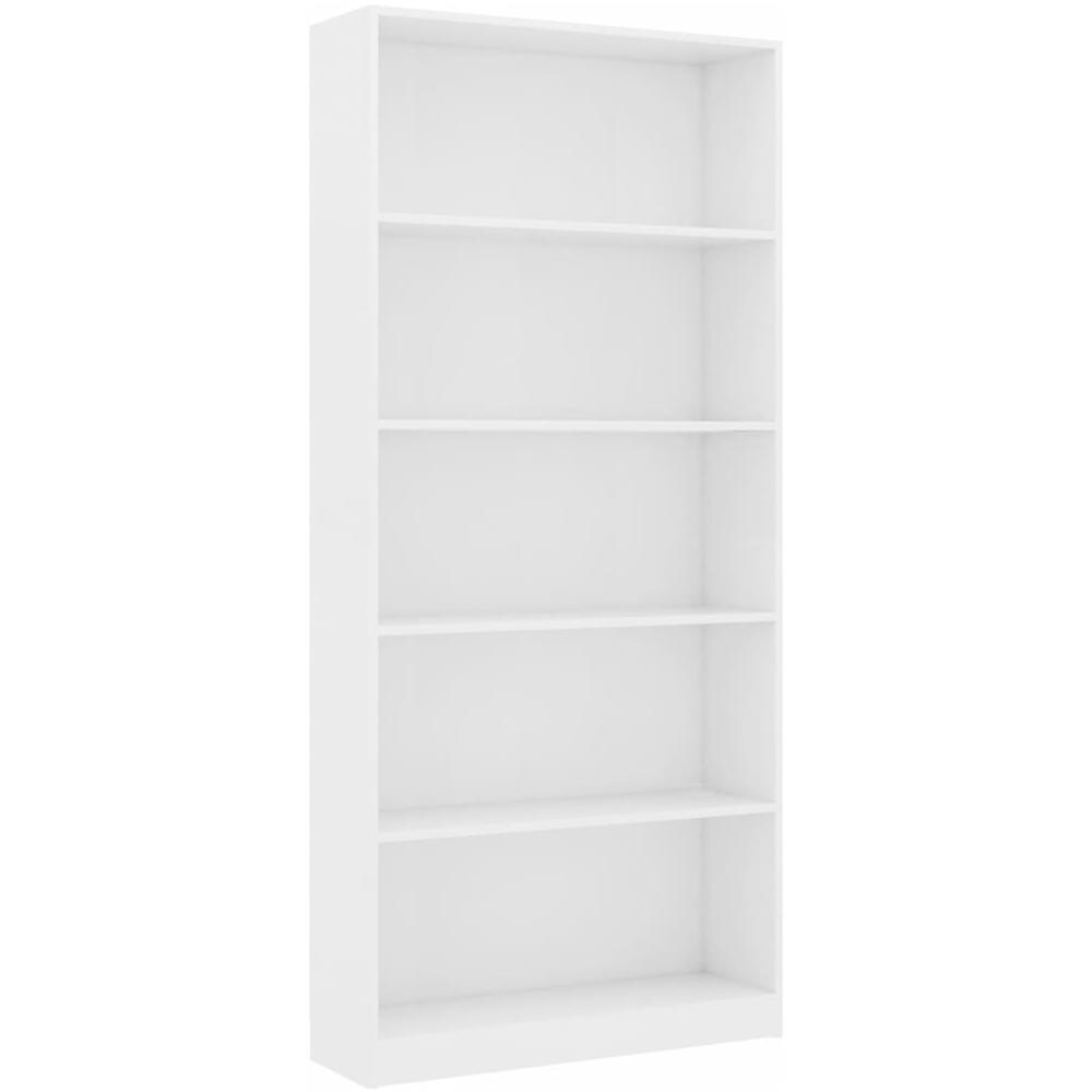 Libreria a 5 Ripiani Bianca 80x24x175 cm in Legno Multistrato - Foto 2