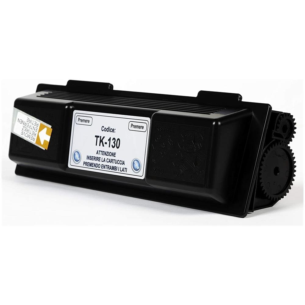 TONER COMPATIBILE -  Kyocera Tk-130 1t02hs0eu0 Per Fs-1028mfp, Fs-1128mfp, Fs-1300d, Fs-1300dn, Fs-1350dn Fornito Di Intelligent Chip Capacità 7200 Copie Made In Italy - Foto 2