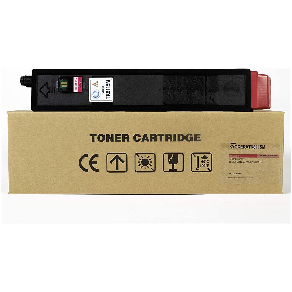 TONER COMPATIBILE - Kyocera Tk-8115m Magenta 1t02p3bnl0 Per Ecosys M8124cidn, ecosys M8130cidn Fornito Di Intelligent Chip Capacità 6000 Copie Made In Italy - Foto 1