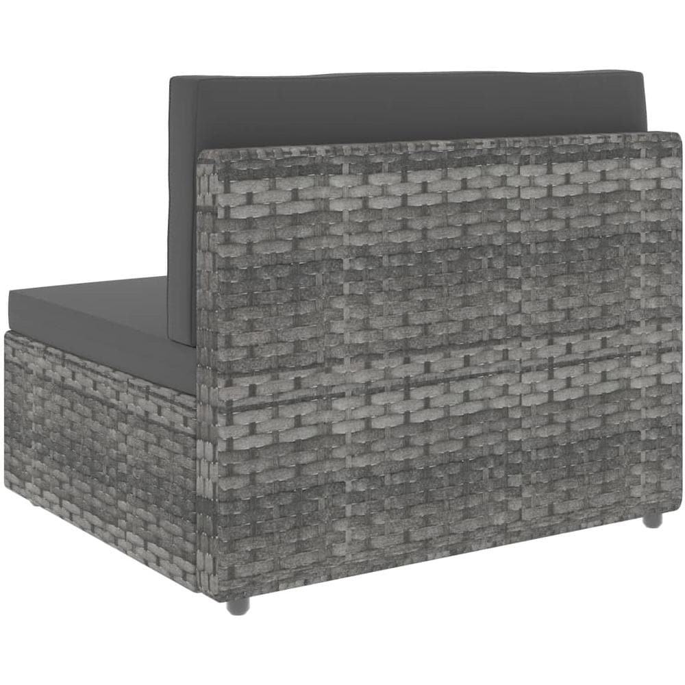Set Divani Da Giardino 5 Pz In Polyrattan Grigio - Foto 8