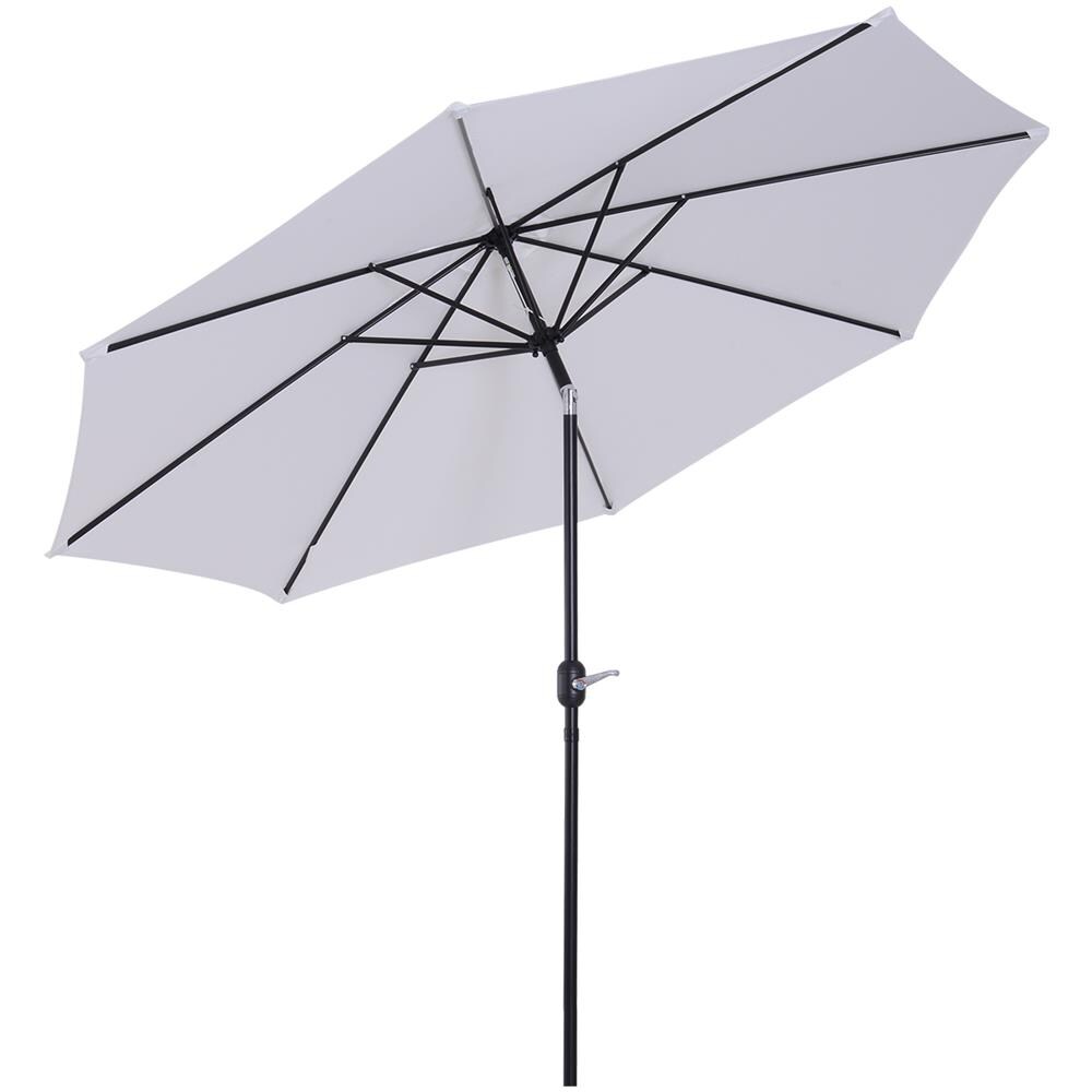 Ombrellone Da Giardino Ø300cm Con Manovella E Inclinabile Con Palo Smontabile, Metallo E Poliestere Bianco - Foto 1