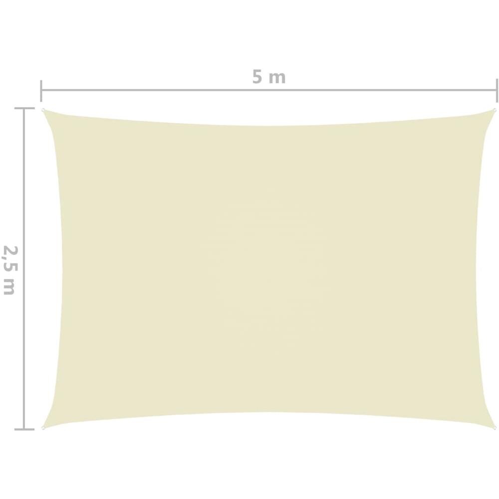 Parasole a Vela Oxford Rettangolare 2,5x5 m Crema - Foto 6