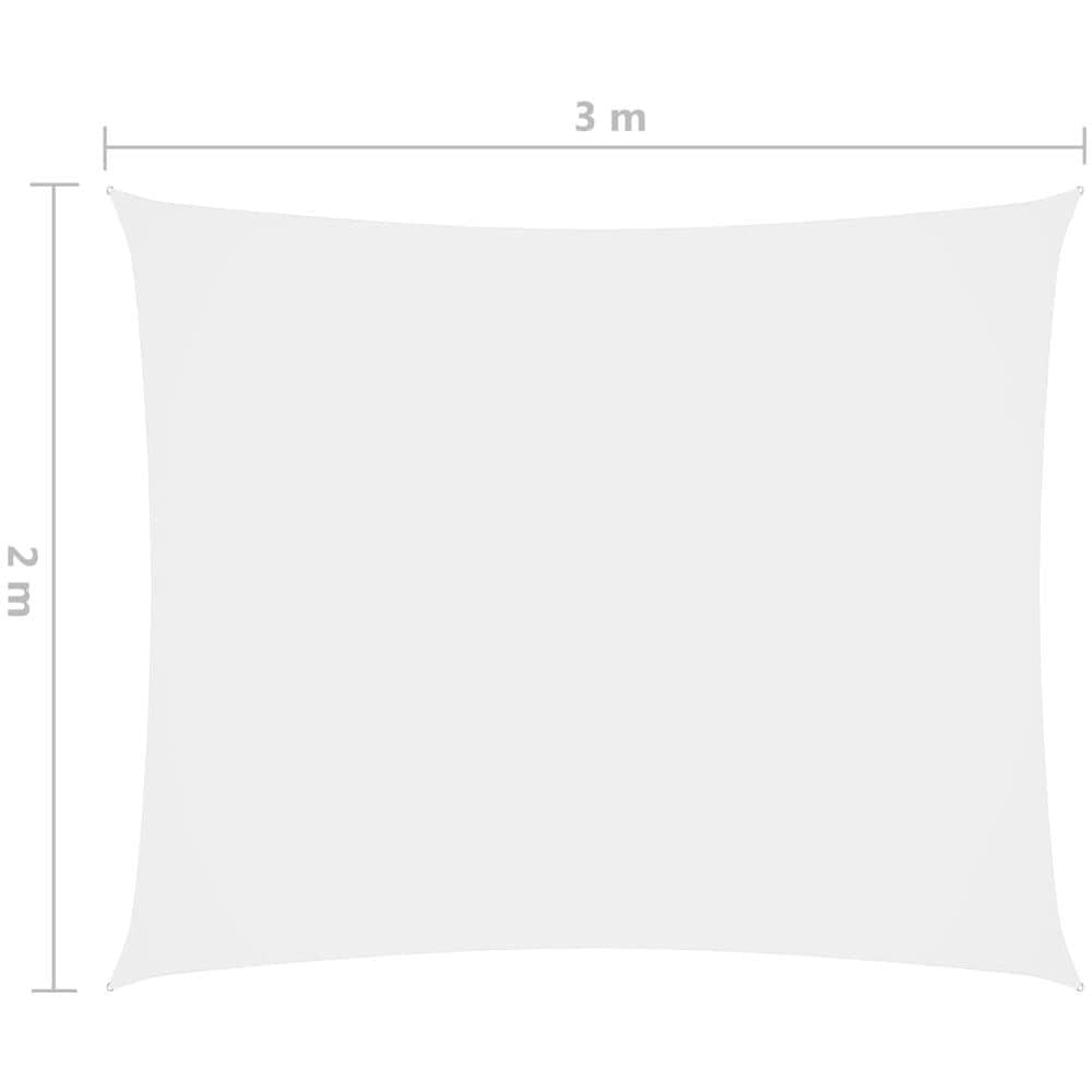 Parasole a Vela in Tessuto Oxford Rettangolare 2x3 m Bianco - Foto 6