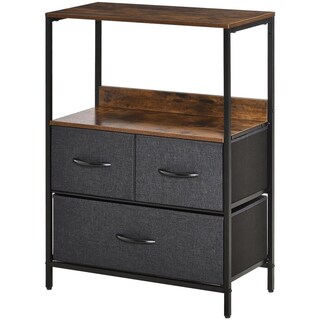 Cassettiera Interna Per Armadio HOMCOM Cassettiera Da 4 Cassetti In Truciolato Con Maniglie Grigio Mobile Camera Da Letto Con Cassetti