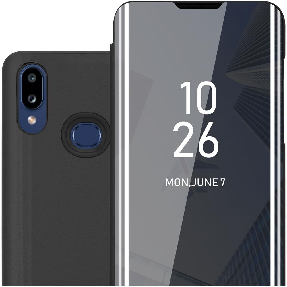 Custodia Compatibile Con Samsung Galaxy A10s In Tormalina Nera - Clear View Specchio Coperchio Protettivo Con Funzione Di Supporto Protezione A 360 Gradi - Foto 1