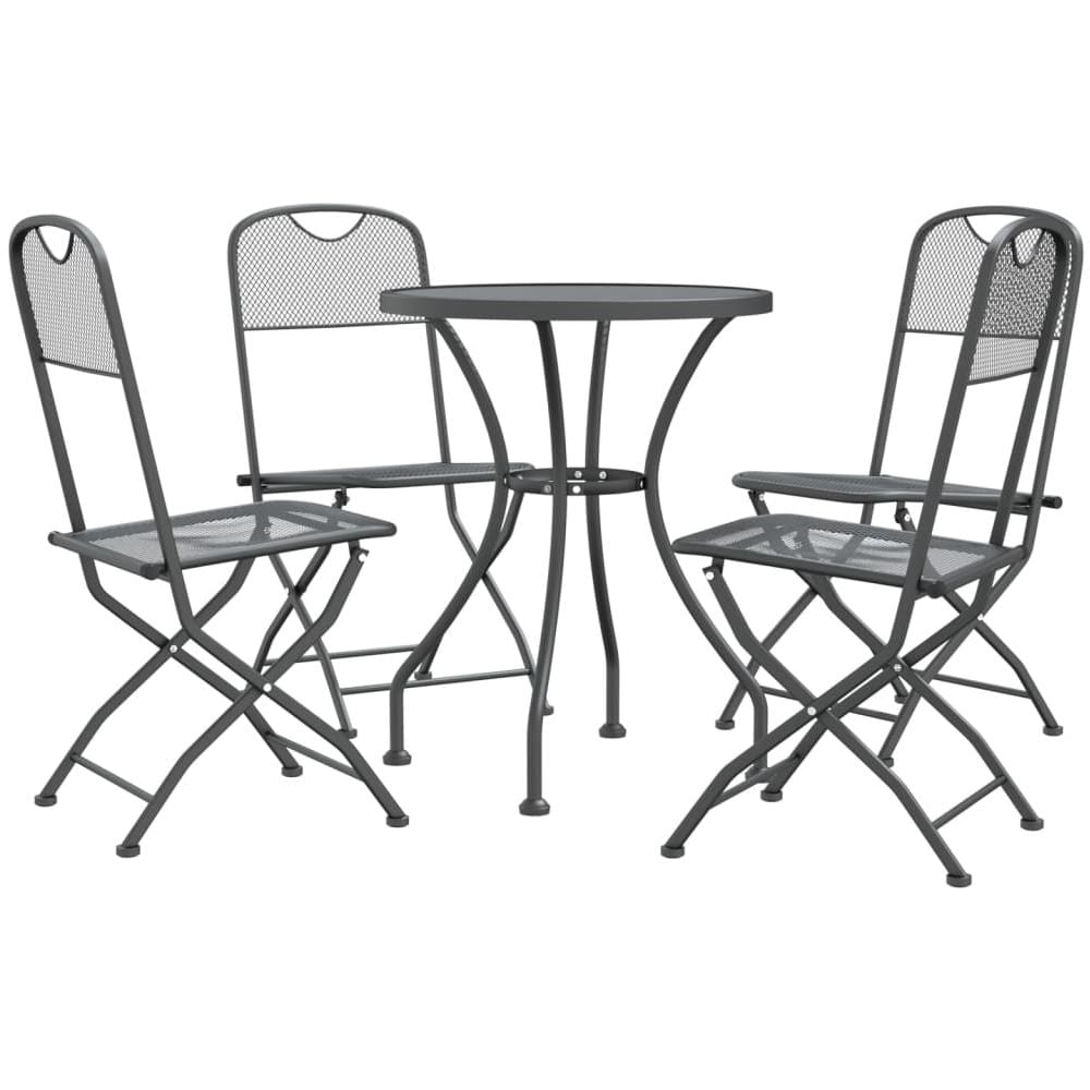 Set Da Pranzo Per Giardino 5pz Rete Metallica Espansa Antracite - Foto 2
