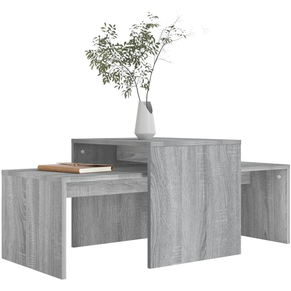Set Di Tavolini Grigio Sonoma 100x48x40 Cm Legno Multistrato - Foto 2