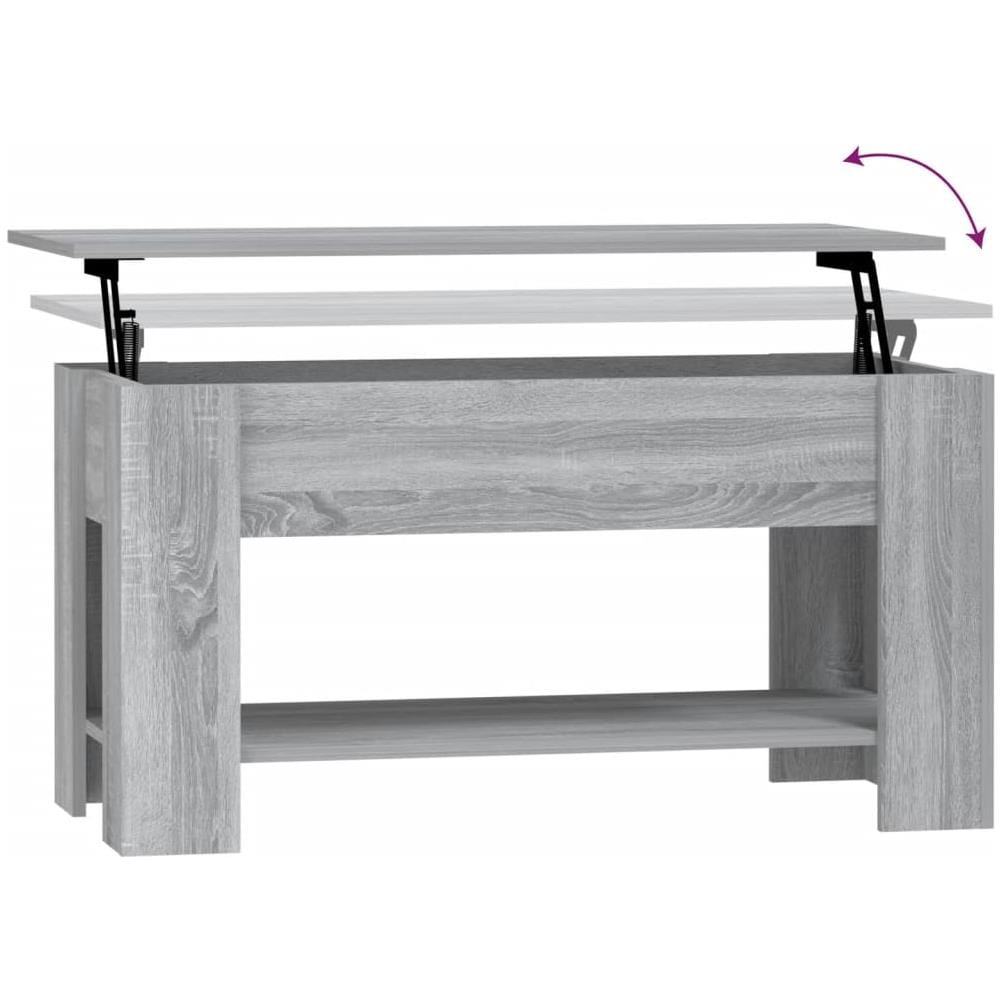 Tavolino Da Salotto Grigio Sonoma 101x49x52cm Legno Multistrato - Foto 2