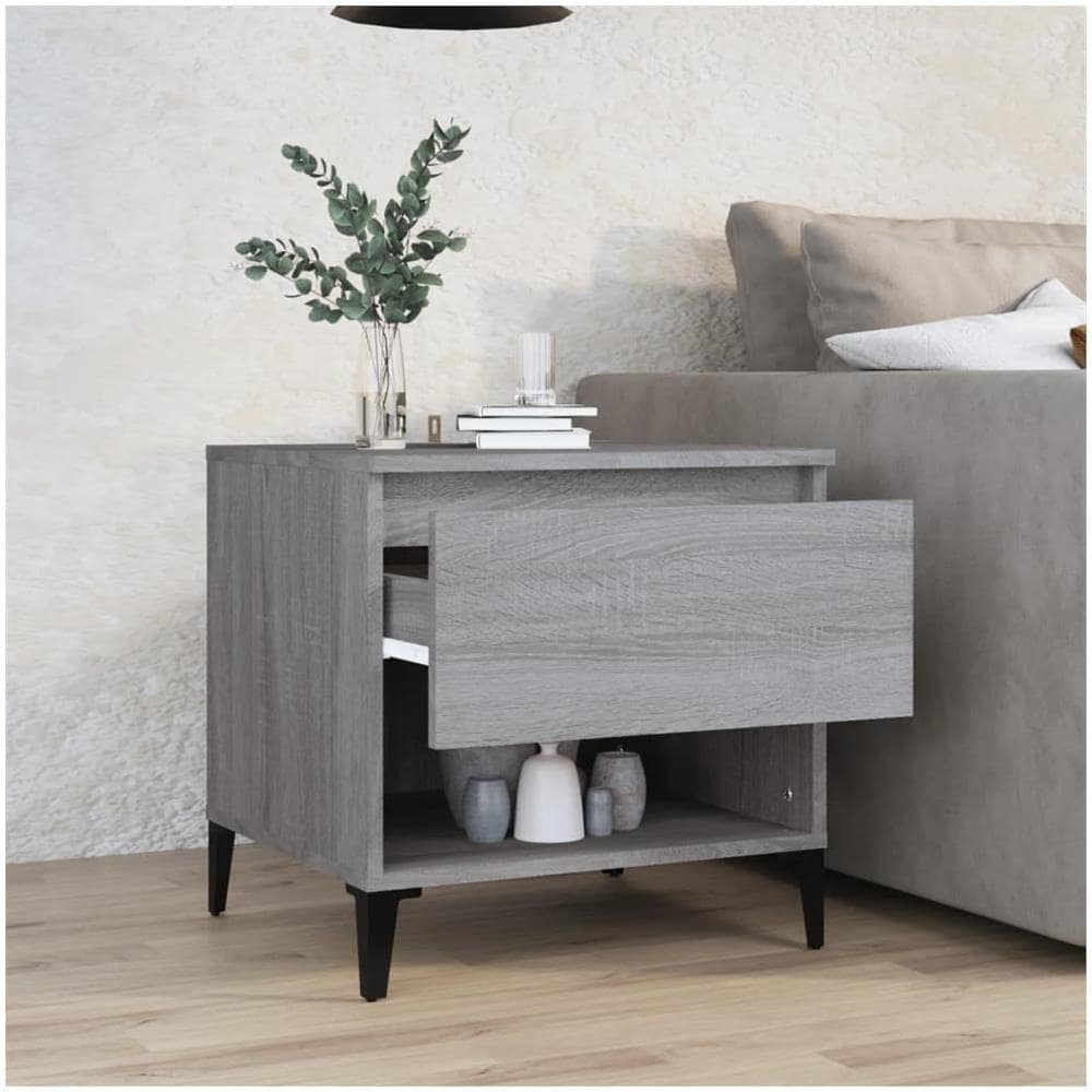 Tavolino Grigio Sonoma 50x46x50 Cm In Legno Multistrato - Foto 3