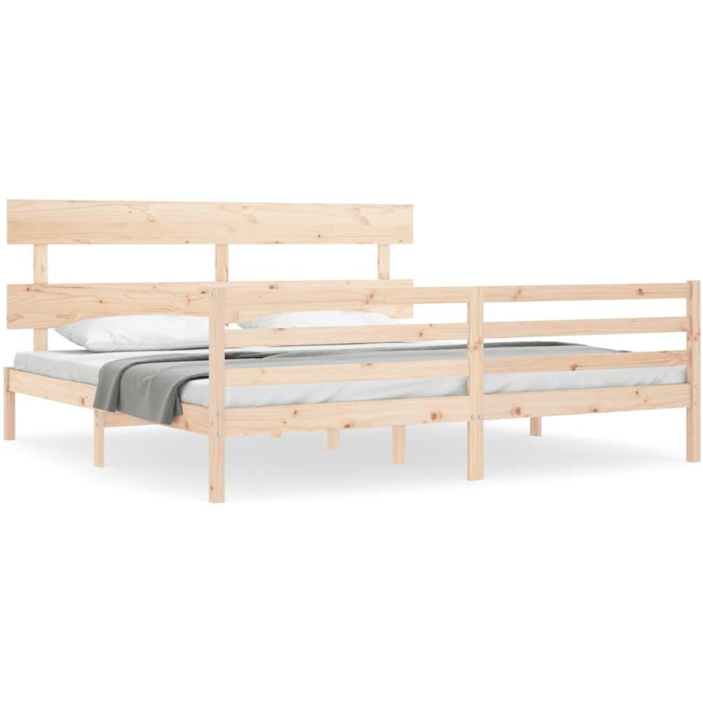 Giroletto con Testiera Super King Size in Legno Massello - Foto 2