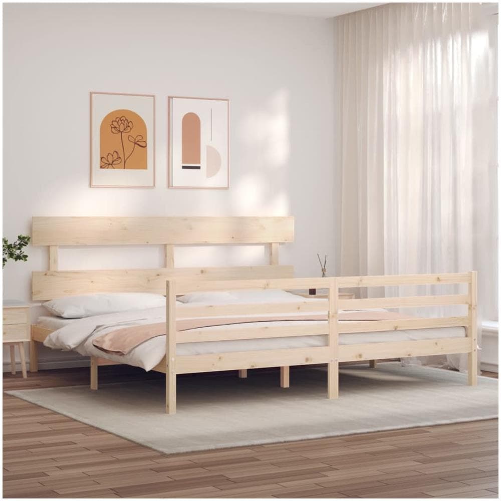 Giroletto con Testiera Super King Size in Legno Massello - Foto 3