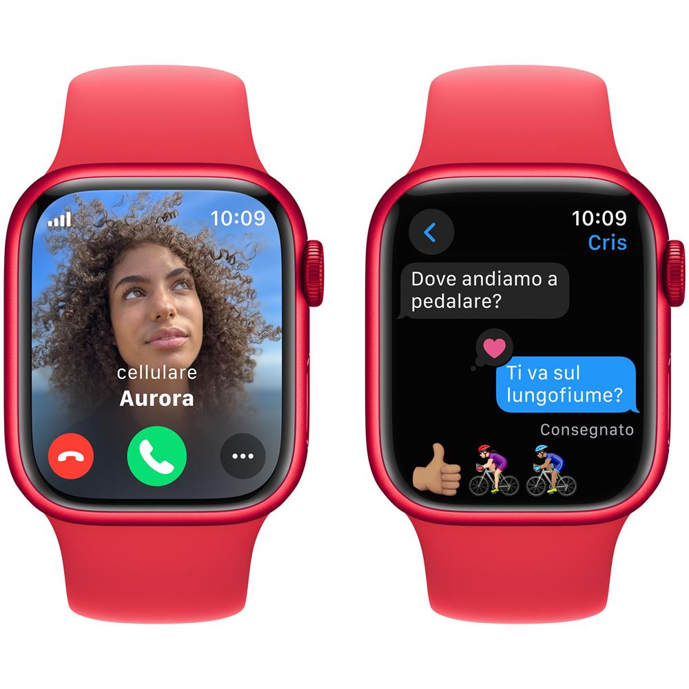 Watch Series 9 GPS + Cellular Cassa 41m in Alluminio (PRODUCT) RED con Cinturino Sport Band (PRODUCT) RED - S /M - Foto 4