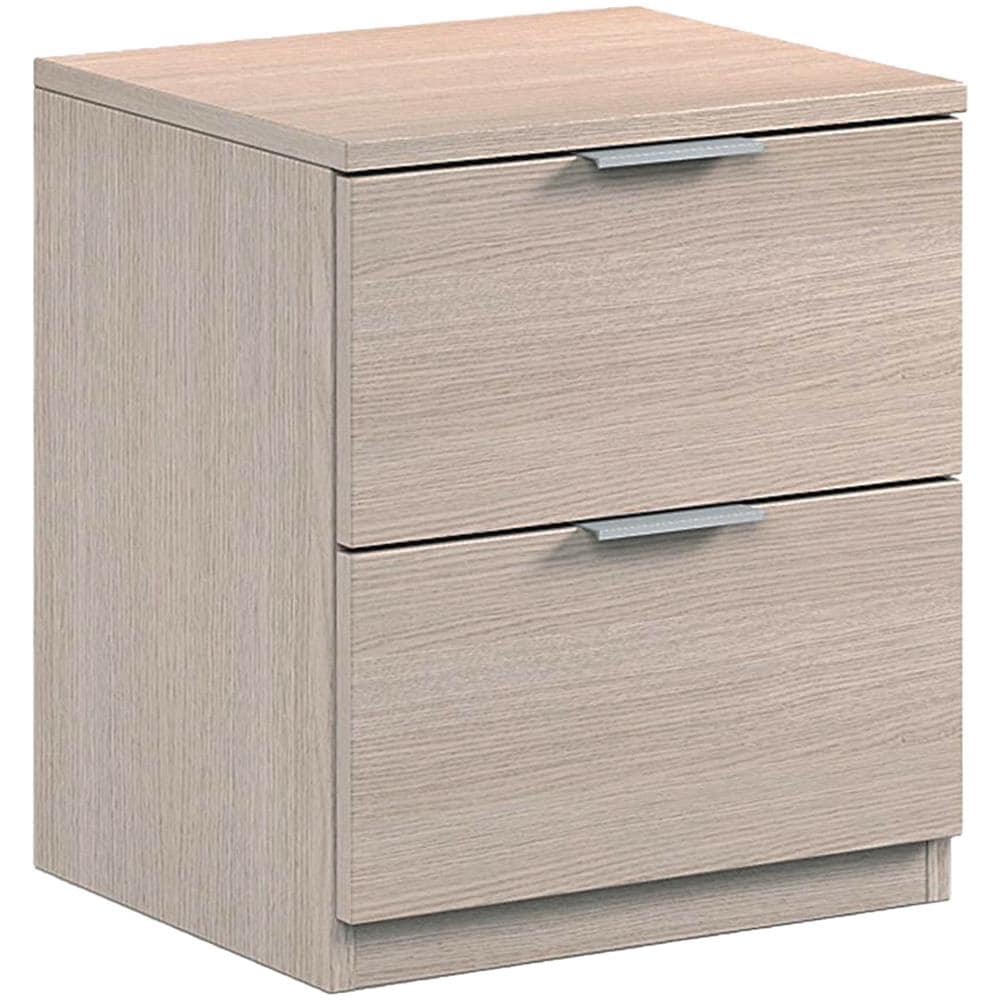 Comodino Syracuse, Comodino Moderno A 2 Cassetti, Tavolino Da Notte, Comò Basso Per Camera Da Letto, 38x34h45 Cm, Rovere - Foto 2