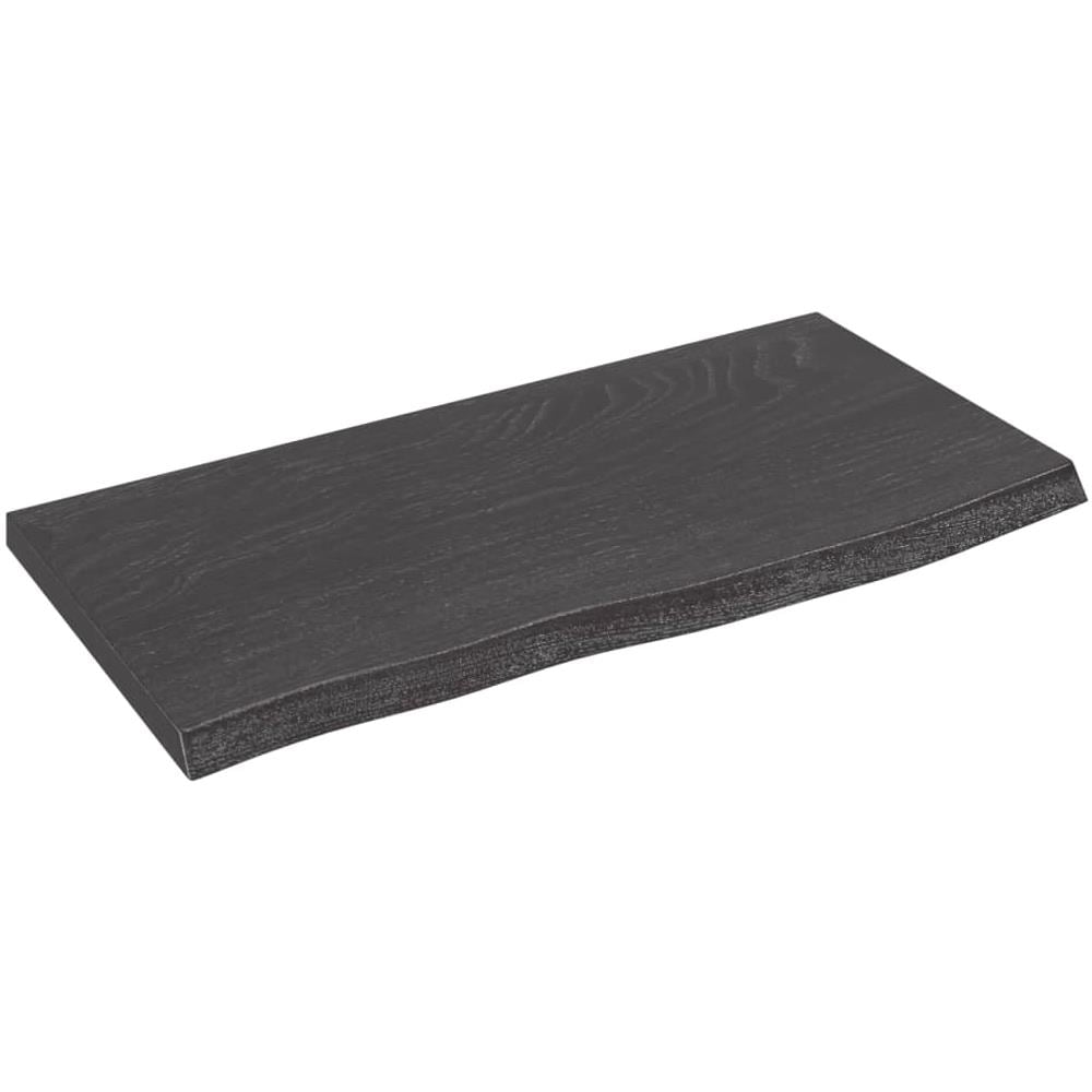 Ripiano Muro Marrone Scuro 60x30x2 cm Massello Rovere Trattato - Foto 1