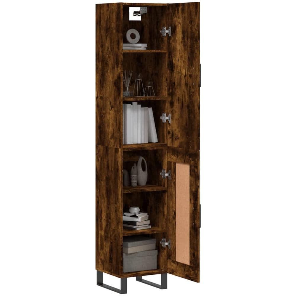 Credenza Rovere Fumo 34,5x34x180 Cm In Legno Multistrato - Foto 3