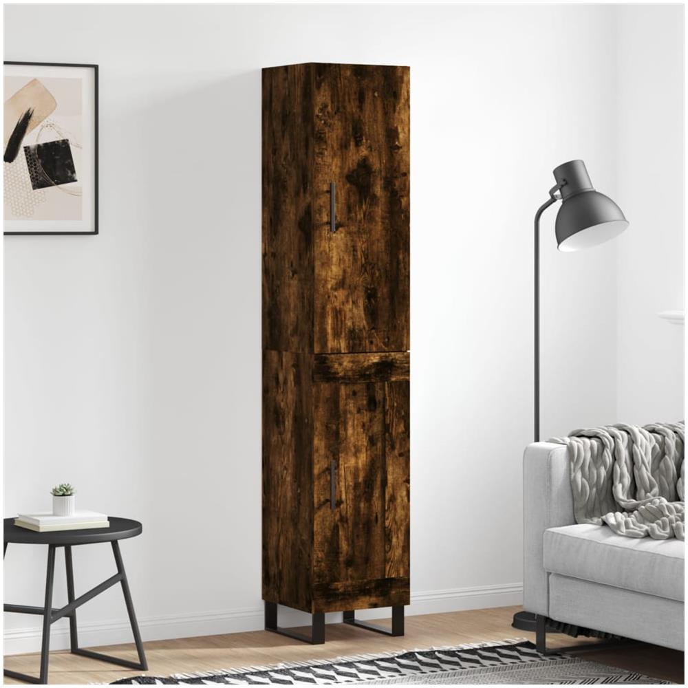 Credenza Rovere Fumo 34,5x34x180 Cm In Legno Multistrato - Foto 1