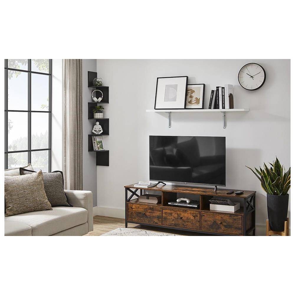 Libreria angolare, 5 ripiani, nera, stile loft LBC072B01 - Foto 10