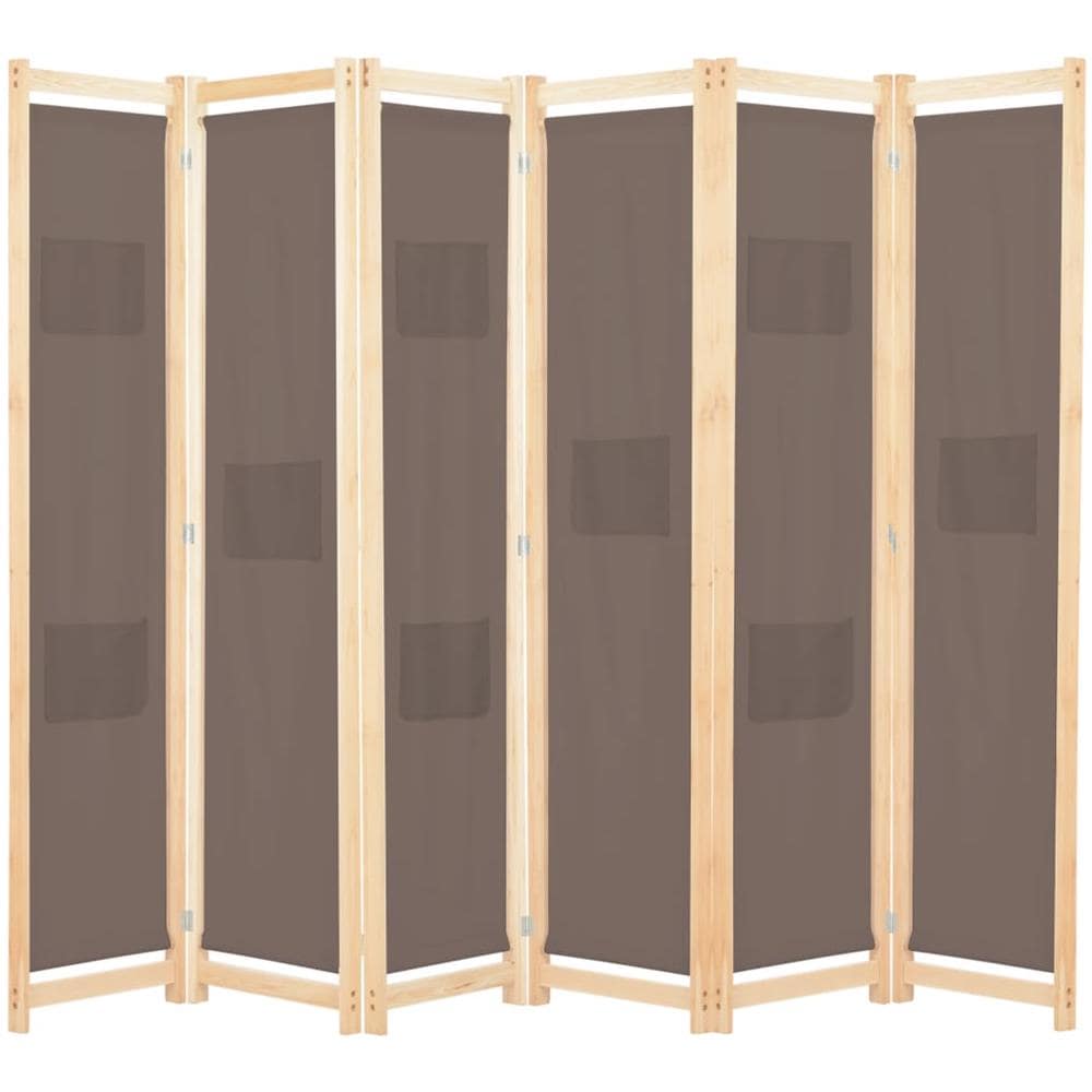 Divisorio A 6 Pannelli Marrone 240x170x4 Cm In Tessuto - Foto 1