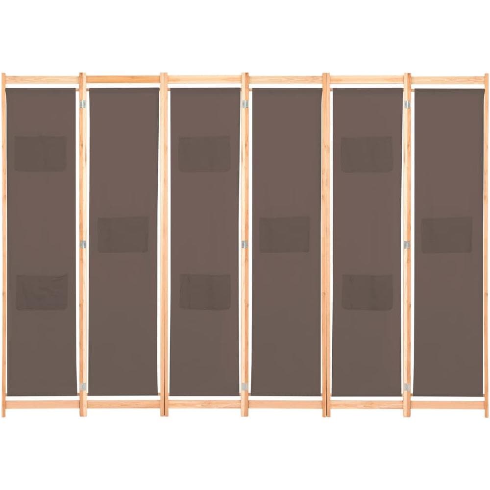 Divisorio A 6 Pannelli Marrone 240x170x4 Cm In Tessuto - Foto 2