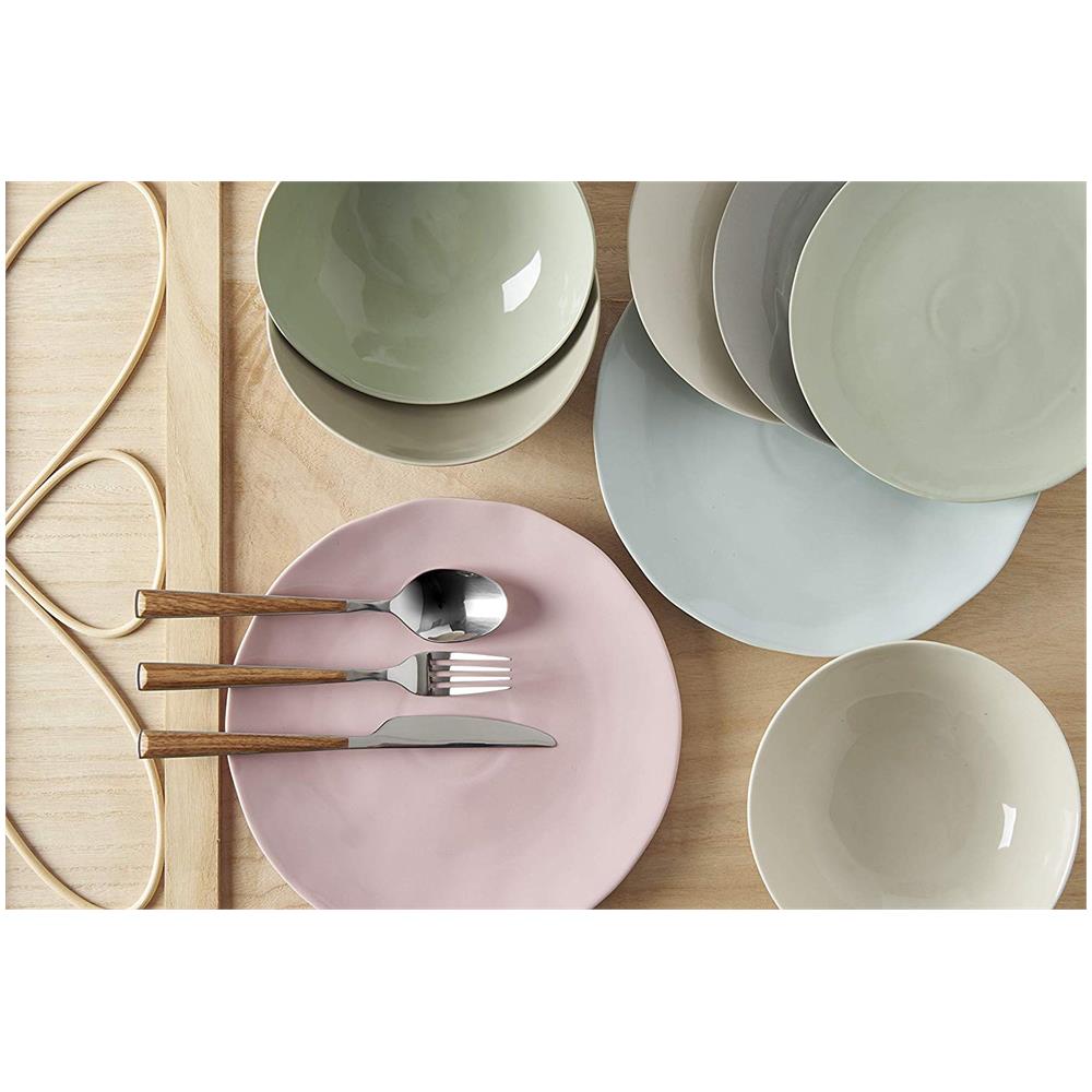 Salvia Set 4 Pezzi Piatti In Stoneware, Ceramica, Menta, 25x25x2.5 Cm - Foto 2