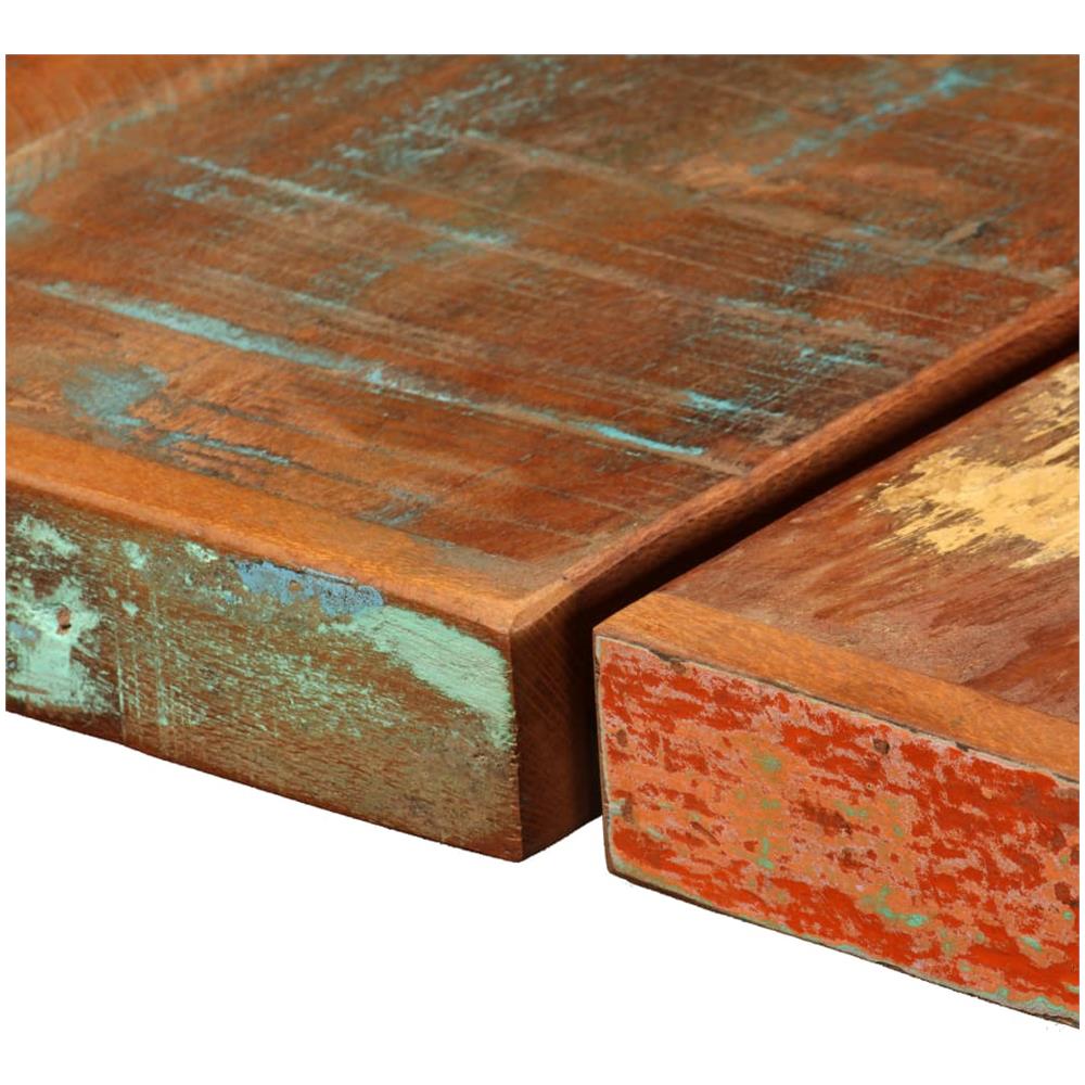 Set Da Bar 7 Pz In Legno Massello Di Recupero E Vera Pelle - Foto 8