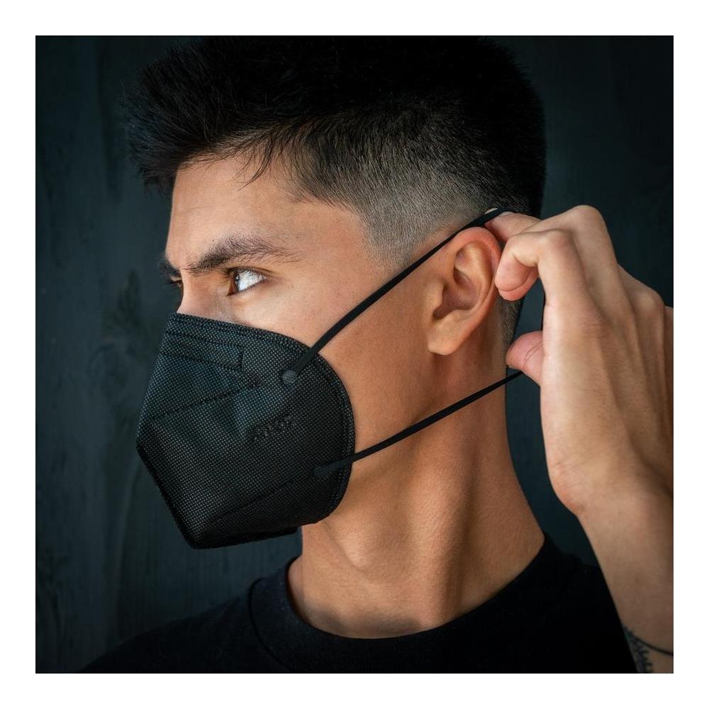 50 Mascherine Kn95 Fpp2 Nere Fashion 5 Strati Protezione Certificate - Foto 2