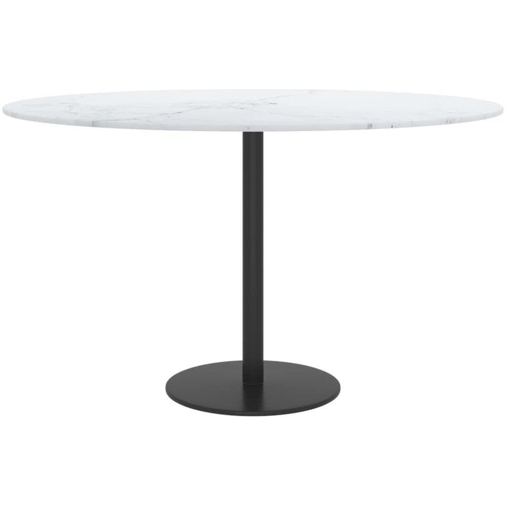 Piano Per Tavolo Bianco 70x0,8 Cm In Vetro Aspetto Marmo - Foto 2