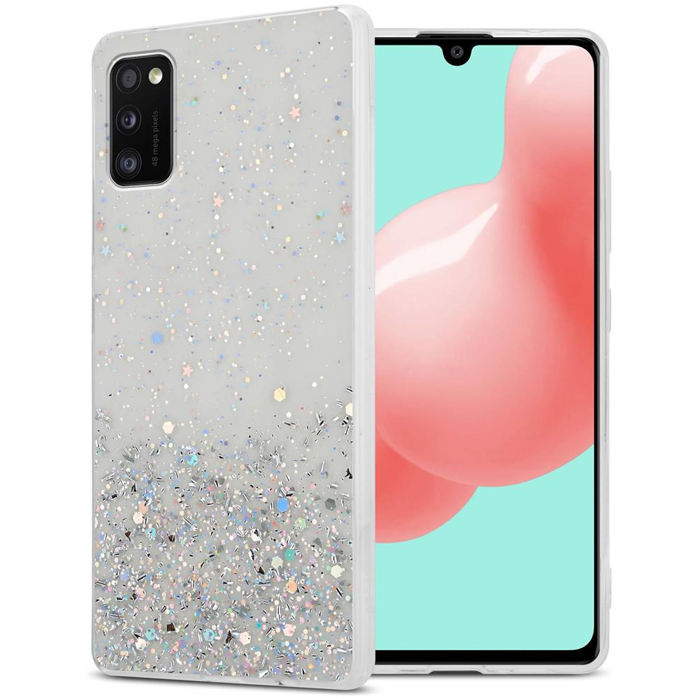 Custodia Compatibile Con Samsung Galaxy A41 In Trasparente Con Glitter - Coperchio Protettivo In Silicone Tpu Flessibile Con Glitter Scintillanti - Foto 1