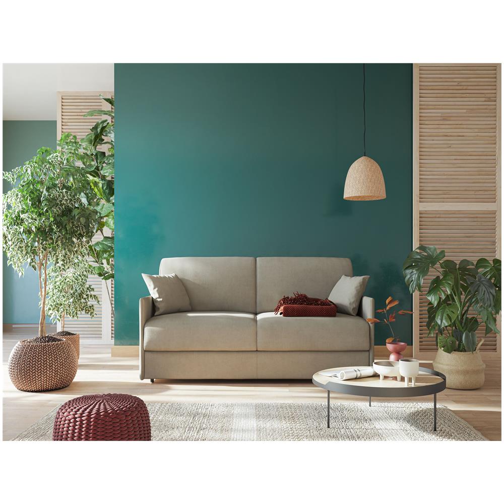 Evans Divano Letto In Morbido Tessuto Impermeabile T02 Nero 169 Cm (mat. 140x197) - Foto 2